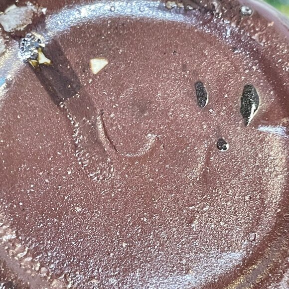 Vintage Elephant & Lotus Planter/Holder Hand-Glazed Ceramic Green & Brown - Picture 5 of 11